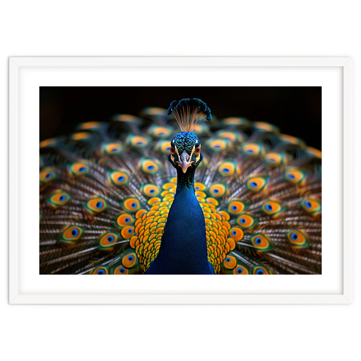 Close Up Peacock Displaying Its Feathers