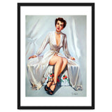 Beautiful Sexy Pinup In Posing Long White Dress thumbnail