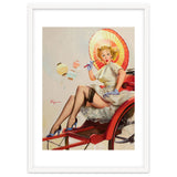 Pinup Girl In Rickshaw Experiencing Sudden Wind thumbnail