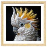 Close Up Cockatoo Portrait Yellow Crested Bird thumbnail