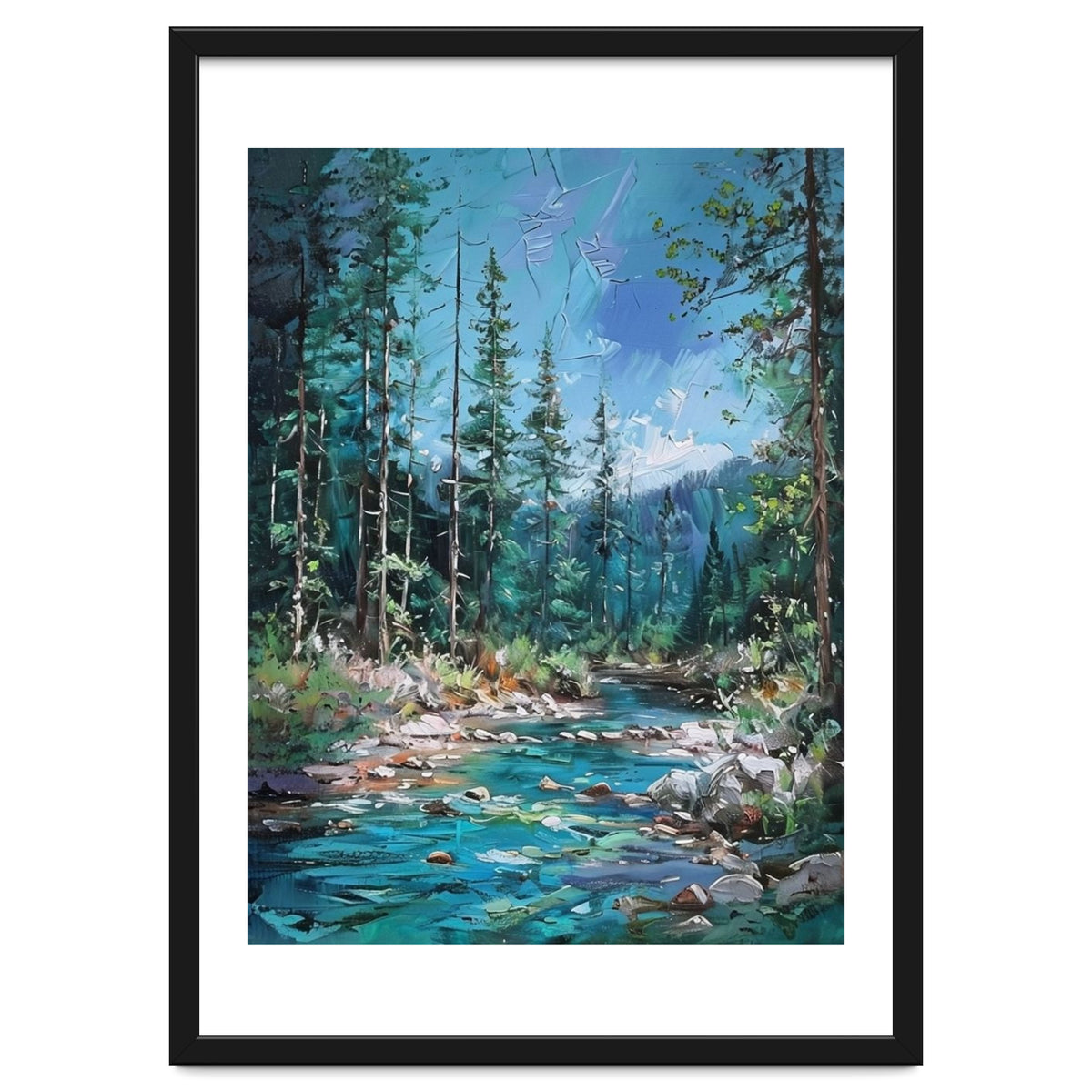 Whispers of the Azure Creek: A Textured Journey