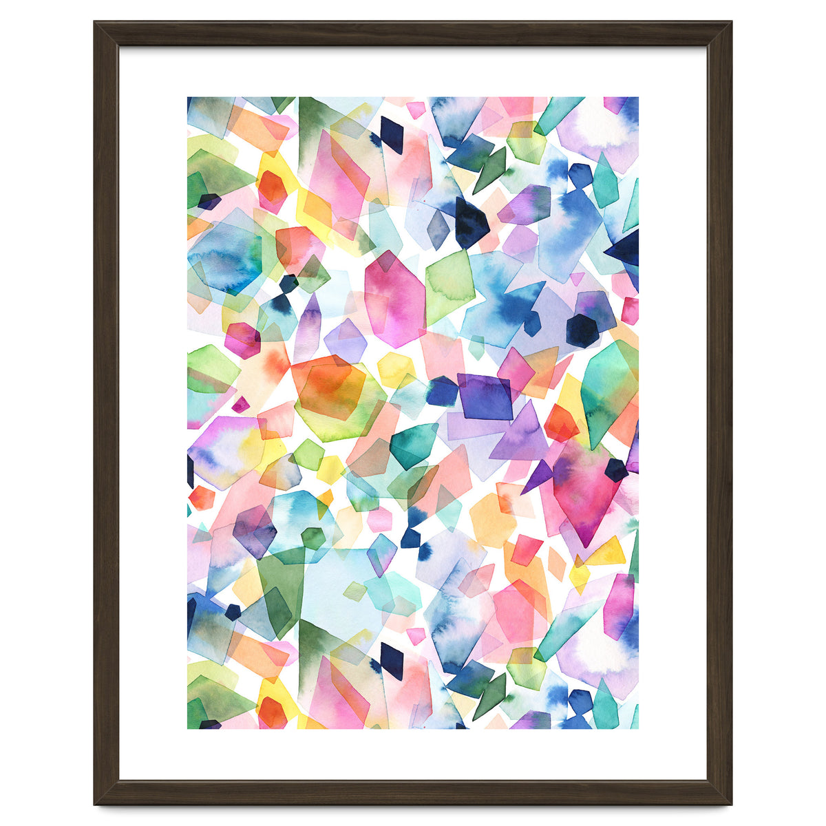 Colorful Watercolor Crystals and Gems