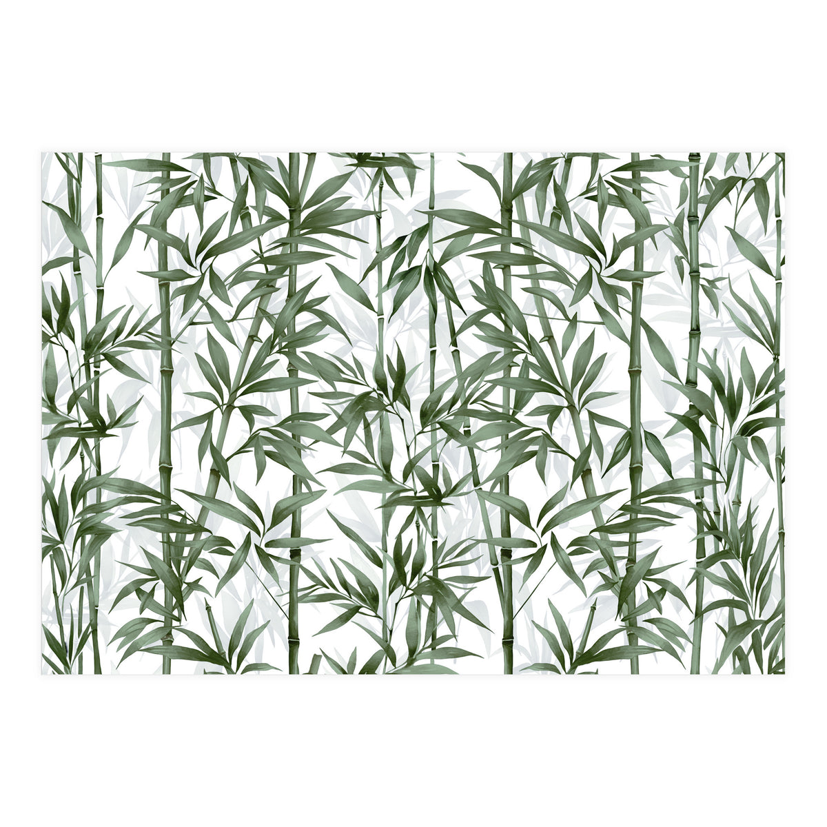 Bamboo Moody Green White (Print Only)