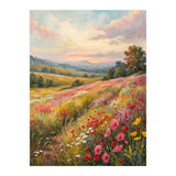 Serene Wildflower Meadow at Sunset Oil Painting (Print Only) thumbnail