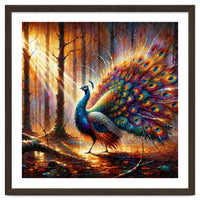 Majestic Peacock In Enchanted Forest