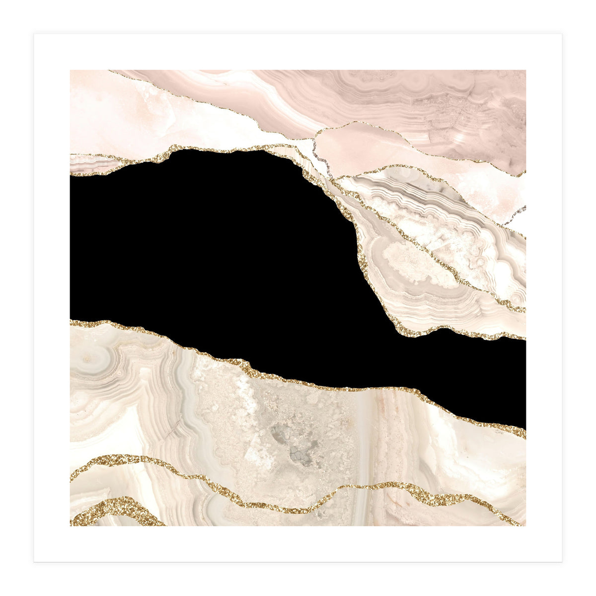 Ivory & Gold Agate Texture 01 (Print Only)