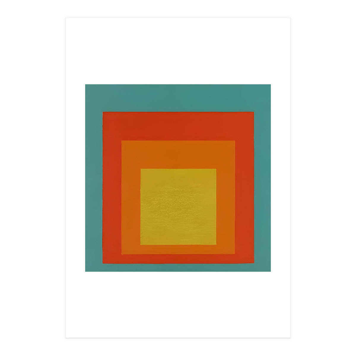 JOSEF ALBERS - HOMAGE TO THE SQUARE GREEN RED YELLOW ORANGE  (Print Only)