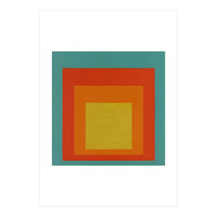JOSEF ALBERS - HOMAGE TO THE SQUARE GREEN RED YELLOW ORANGE  (Print Only)