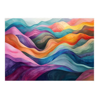 Colorful Abstract Wavy Landscape (Print Only)