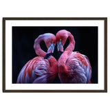 Two Pink Flamingos Forming A Heart Shape thumbnail