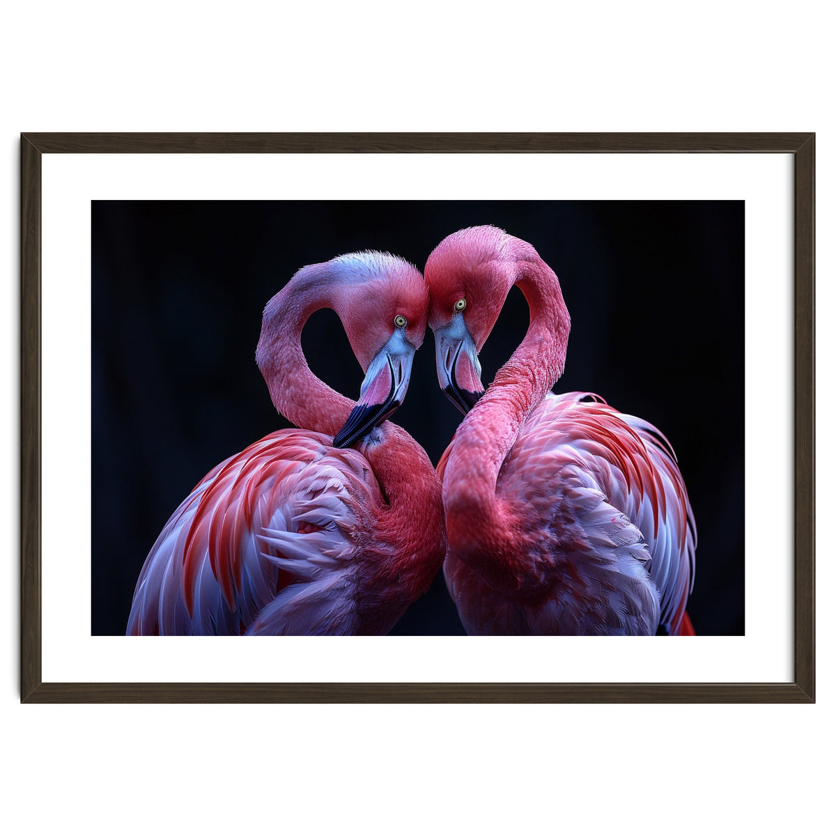 Two Pink Flamingos Forming A Heart Shape