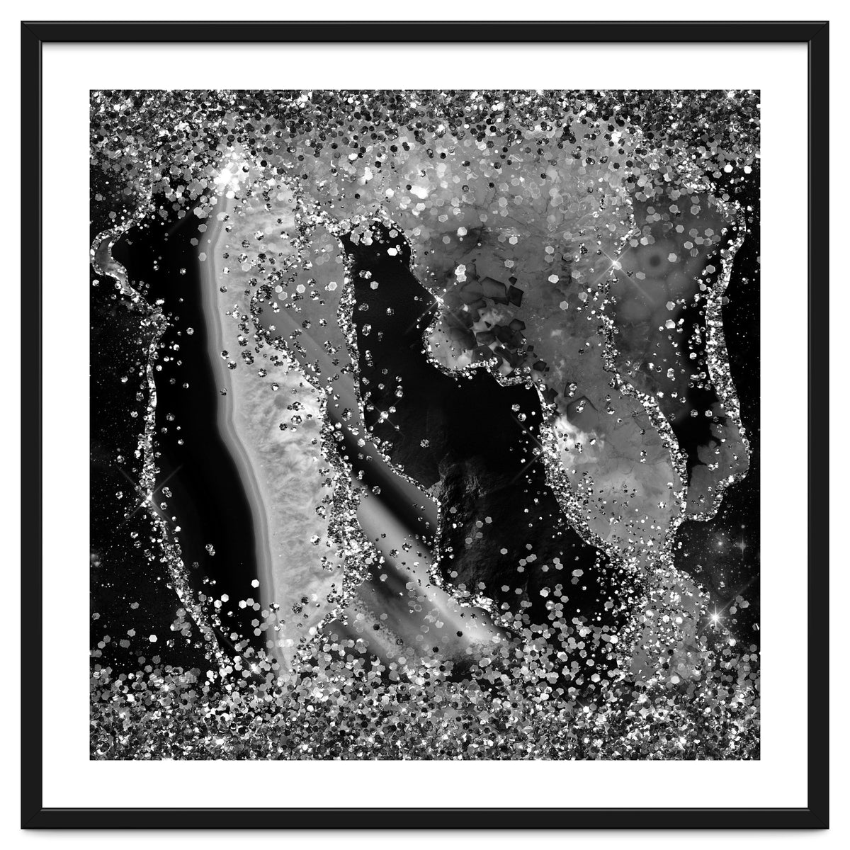 Black Glitter Agate Texture 04