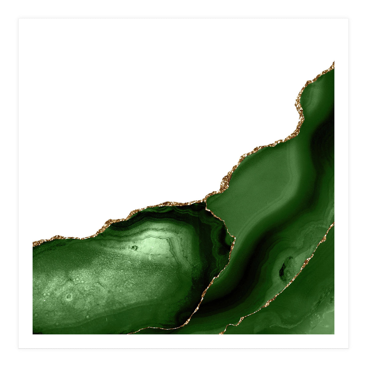 Green & Gold Agate Texture 26 (Print Only)