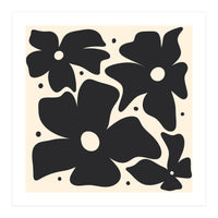 Abstract Monochrome Flowers 3 (Print Only)