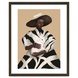 Woman In Stripes Holding A White Rabbit thumbnail