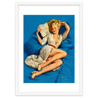 Pinup Sexy Girl Reading A Love Letter