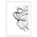 Abstract Black And White Swirls And Lines Flowing Art thumbnail