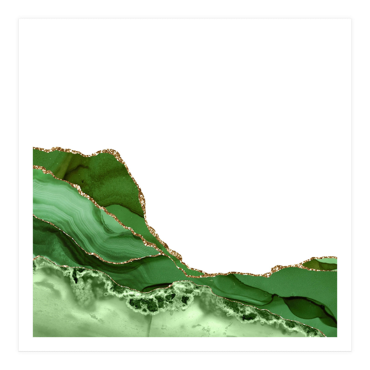 Green & Gold Agate Texture 23 (Print Only)