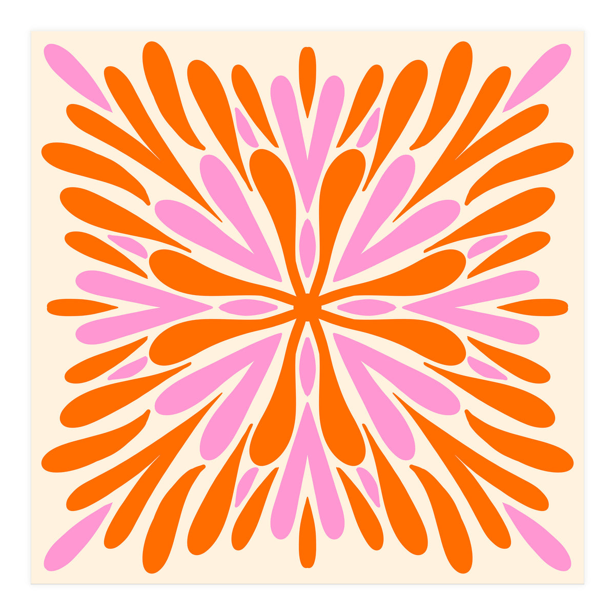 Symmetry Petals - pink and orange (Print Only)