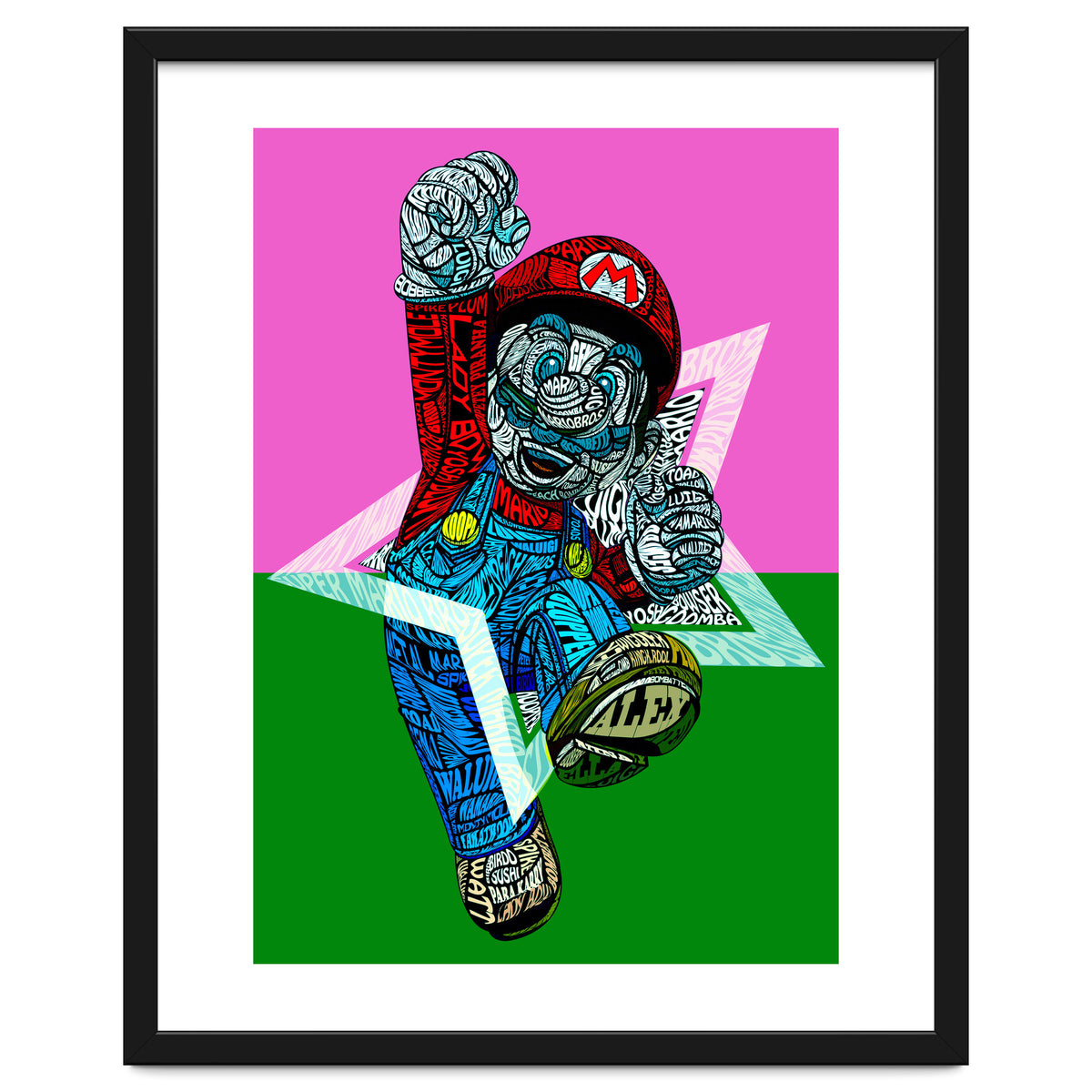 Mario Bross Typo Style Cartoon Pop Art