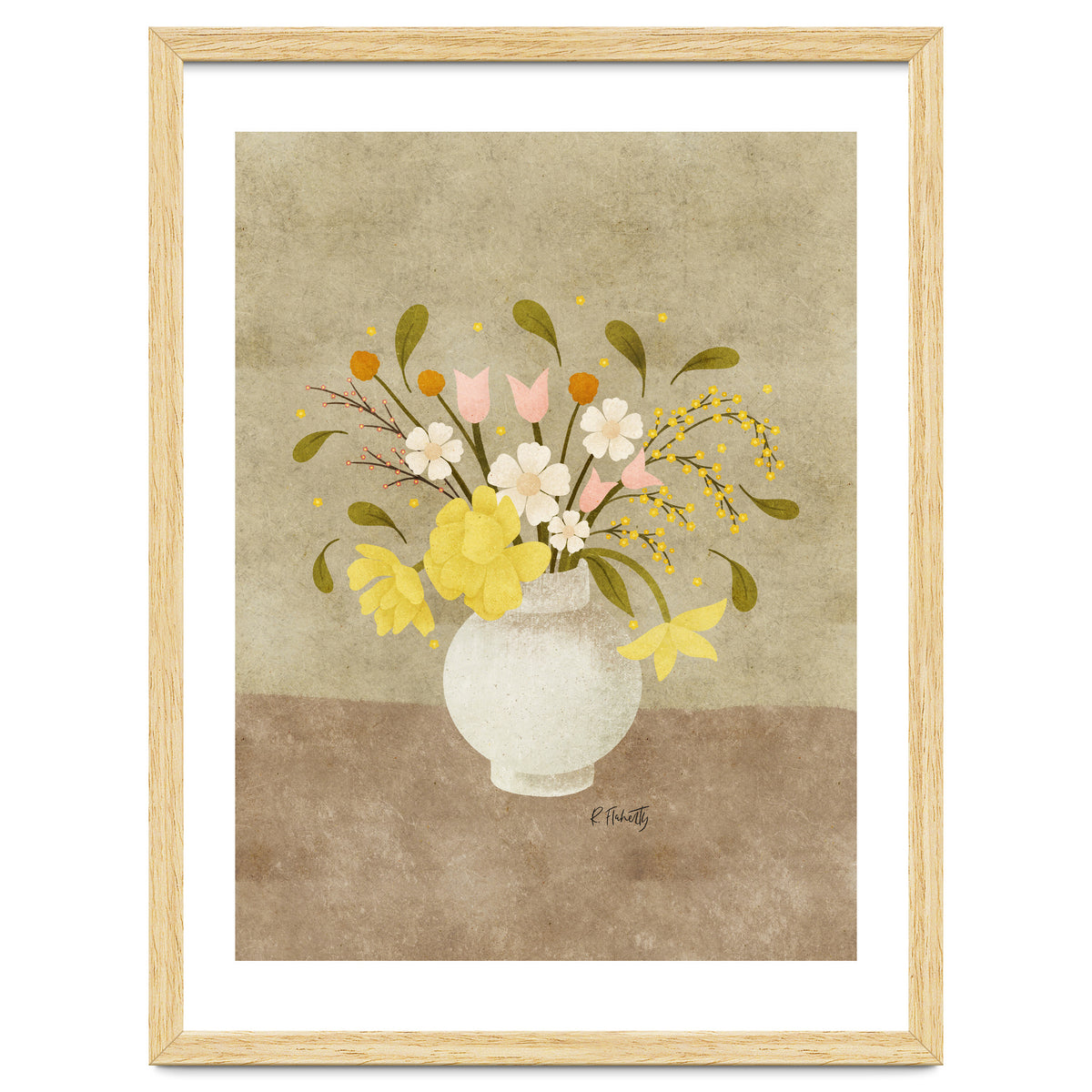 Spring Vase Of Tulips