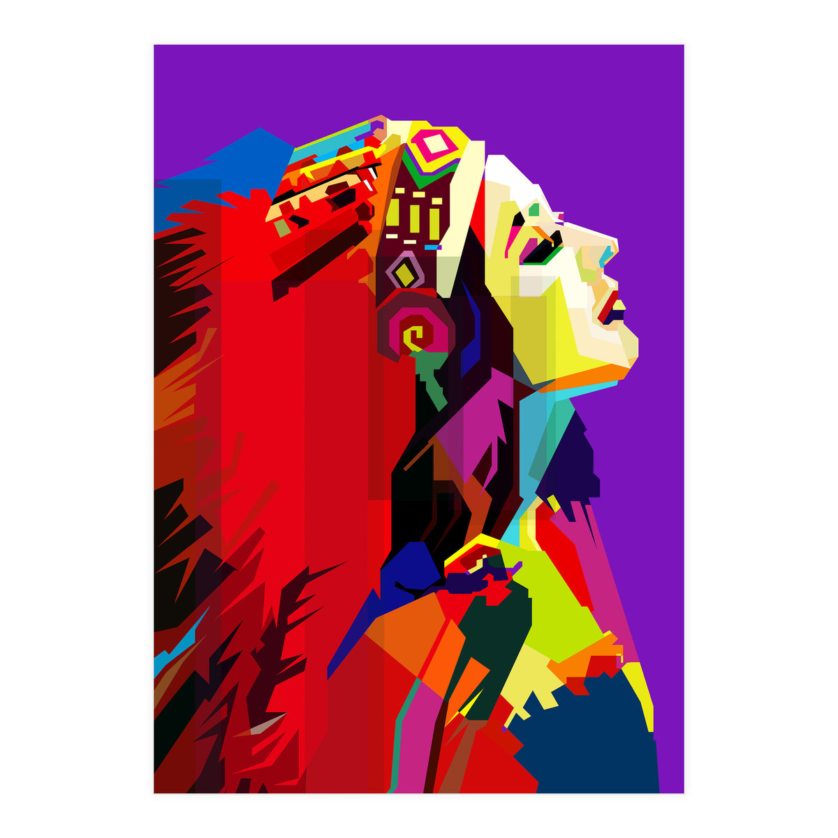 Apache Woman Pop Art Wpap (Print Only)