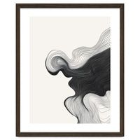 Abstract Black And White Wavy Lines Flowing Organic Shape