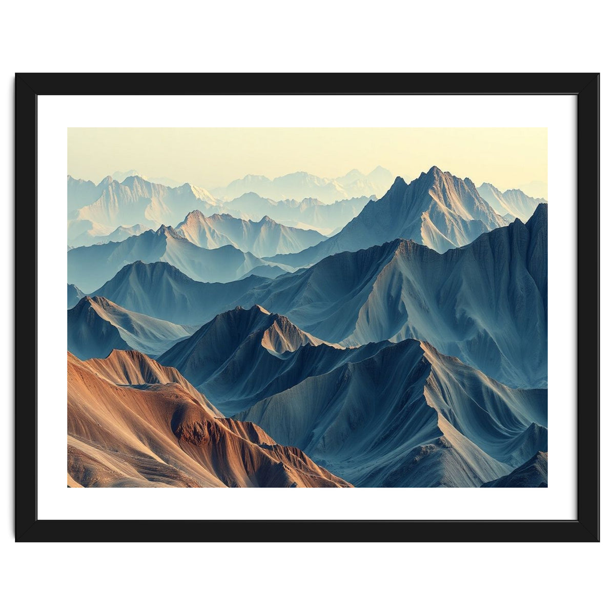 Hyper-Realistic Mountain Range Landscape Art
