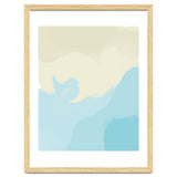 Mellow, Abstract Powder Blue Pastel Pearl Painting, Modern Simple Minimal Waves thumbnail