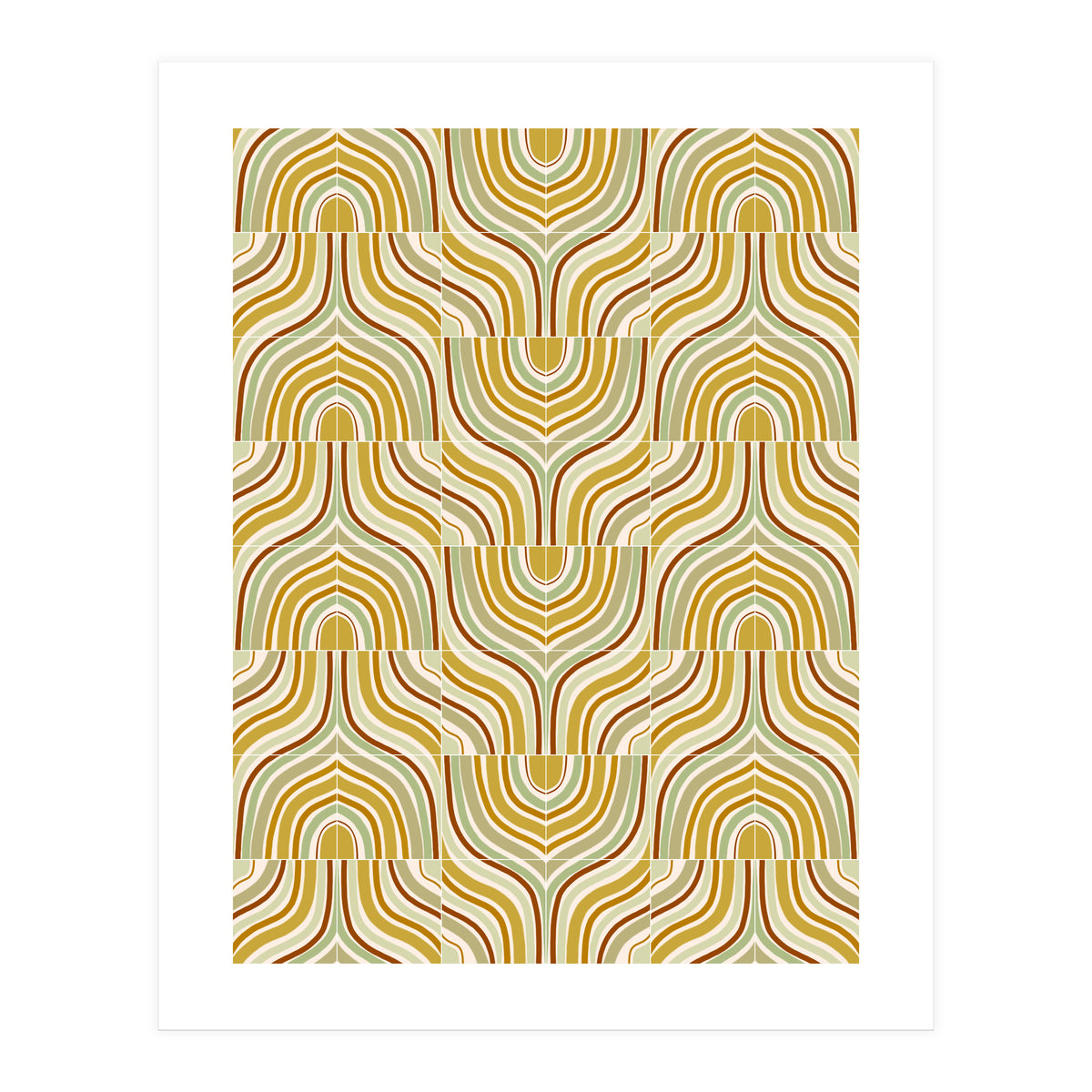 Ochre Marbled Tiles (Print Only)
