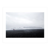 Family walking on the black sand beach - Iceland  (Print Only) thumbnail