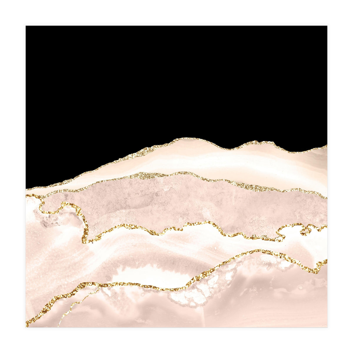 Ivory & Gold Agate Texture 03  (Print Only)