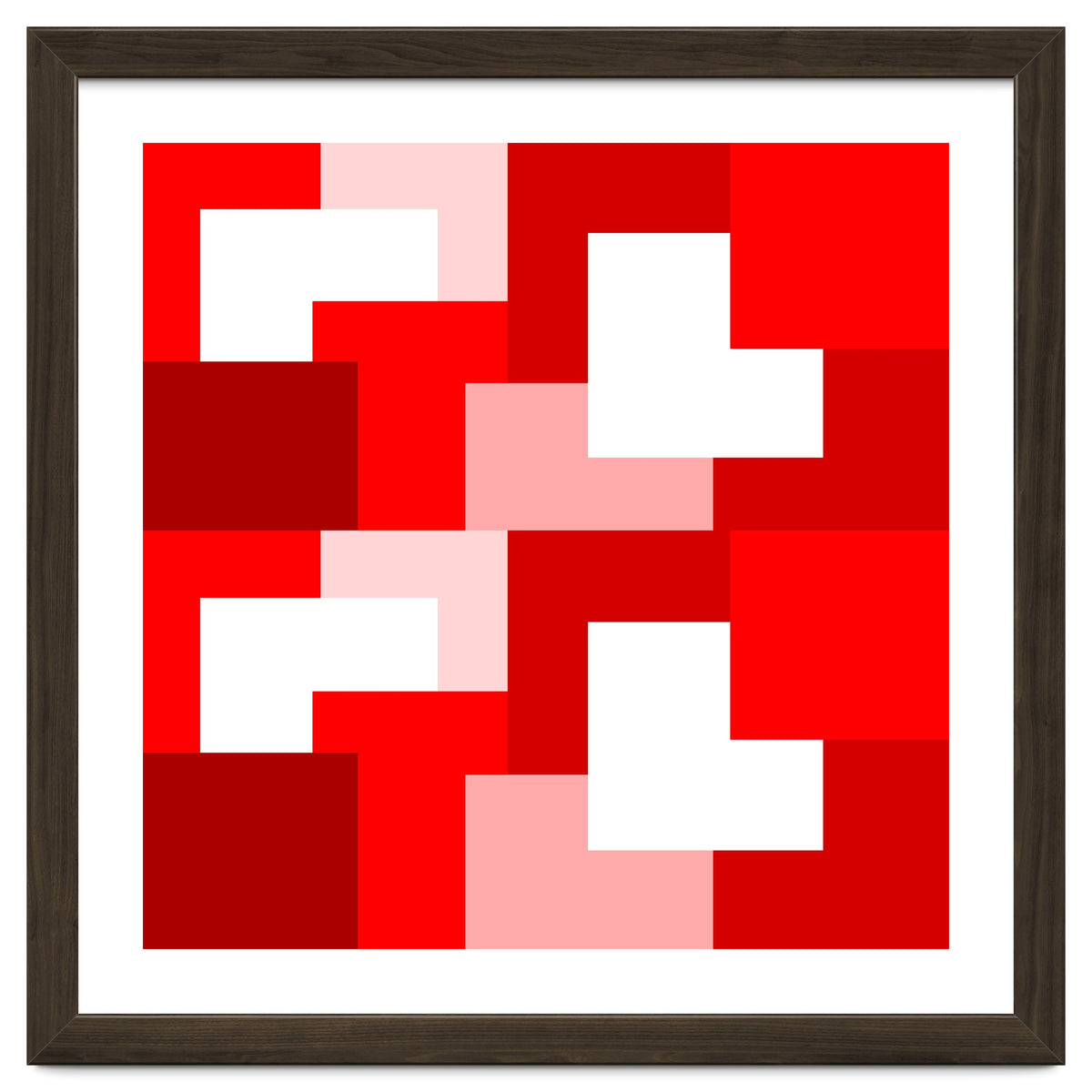 Red Abstract Square Tiles