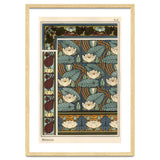 The water lily, Nelumbo lutea, in wallpaper and tile patterns. Lithograph by Verneuil. thumbnail