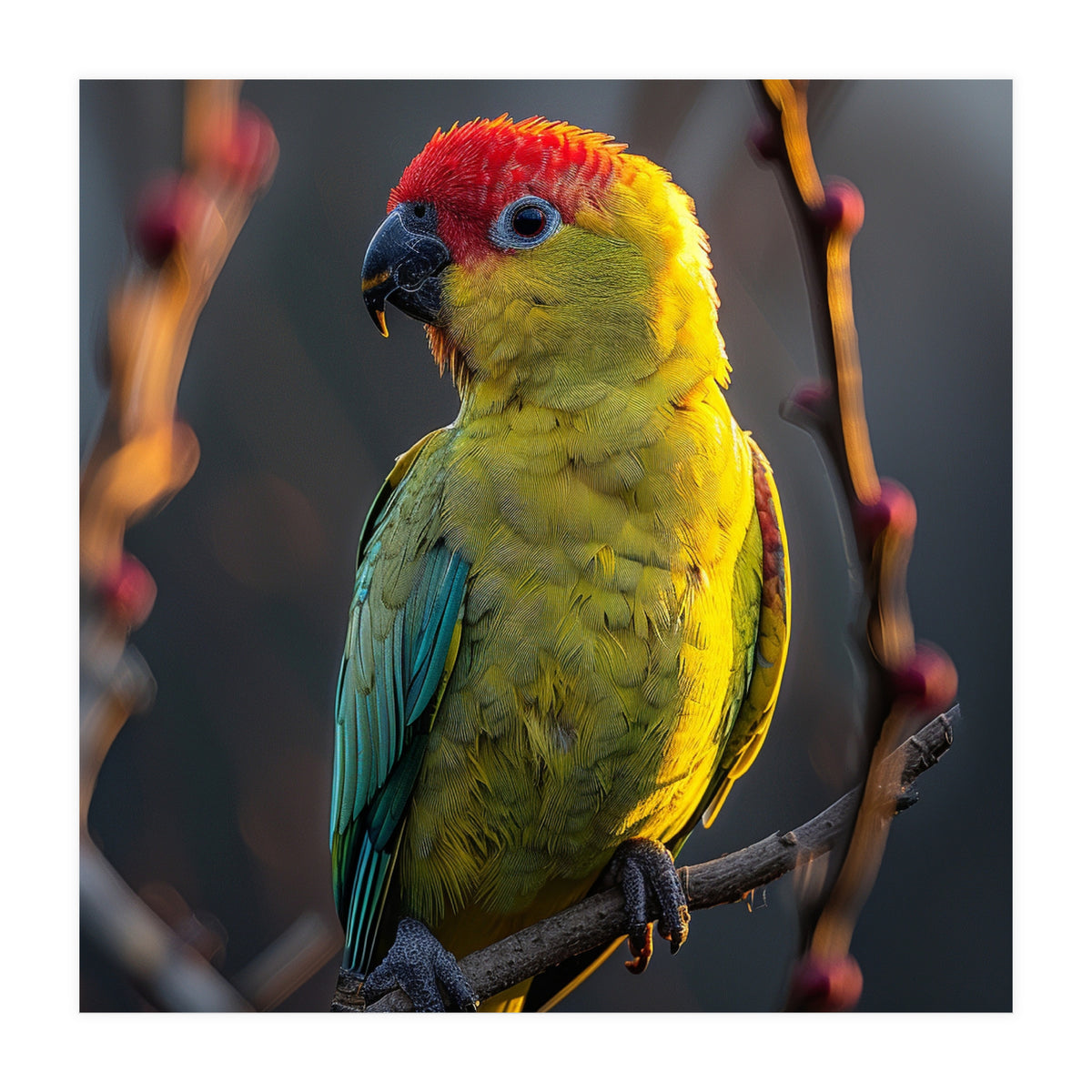 Close Up Of A Colorful Jenday Conure  (Print Only)