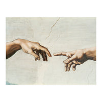 The Sistine Chapel; ceiling frescos after restoration. The creation of Adam. (Print Only)