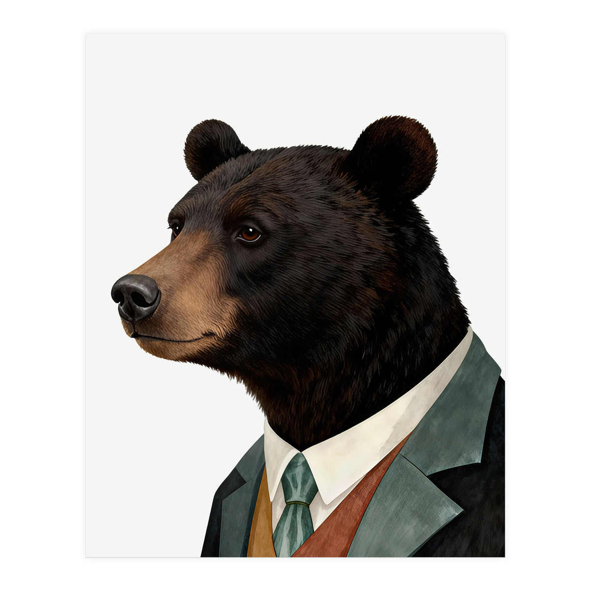 Black Bear In Suit (Print Only)