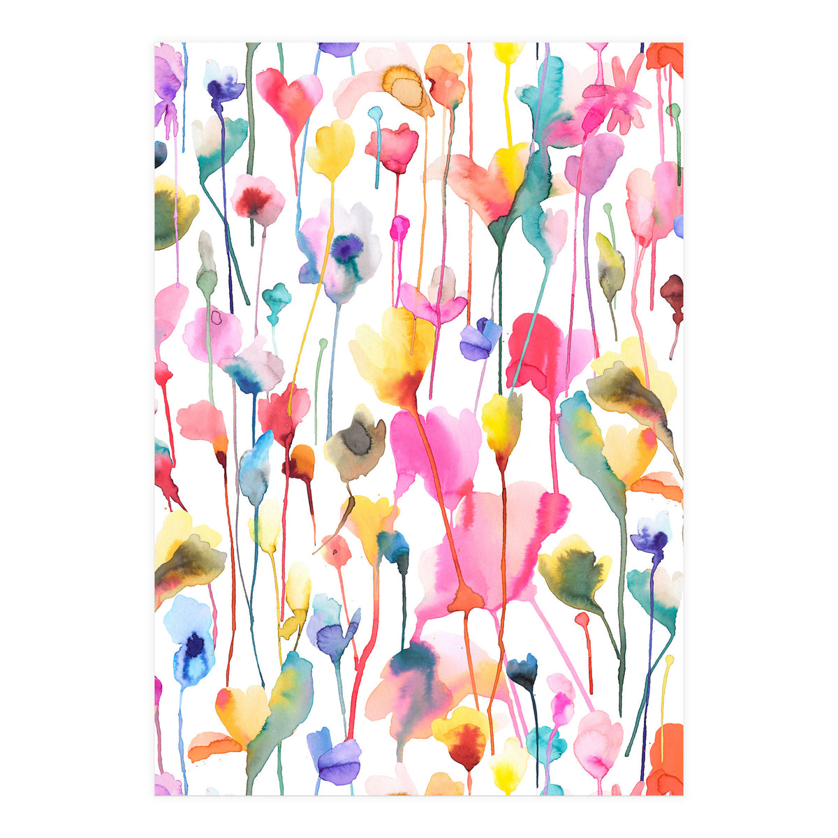 Watercolour Colourful Wild Flowers (Print Only)