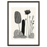Abstract Black And White Botanical Illustration With Organic Shapes thumbnail