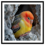 Cute Lovebird Perched On A Rock In A Cave thumbnail