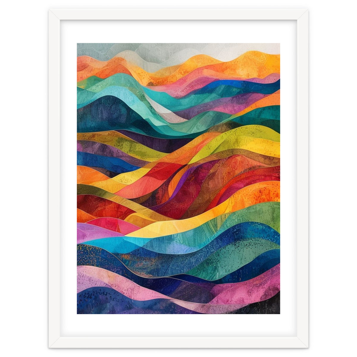 Vibrant Abstract Ribbon Landscape Art