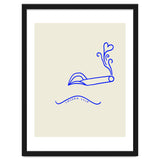 Smoked Love, Line Art Drawing Sketch, Minimalism Doodle Woman Cigarette Cigar Smoke, Eclectic Bohemian Framed thumbnail
