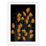 Linocut flower meadow black thumbnail