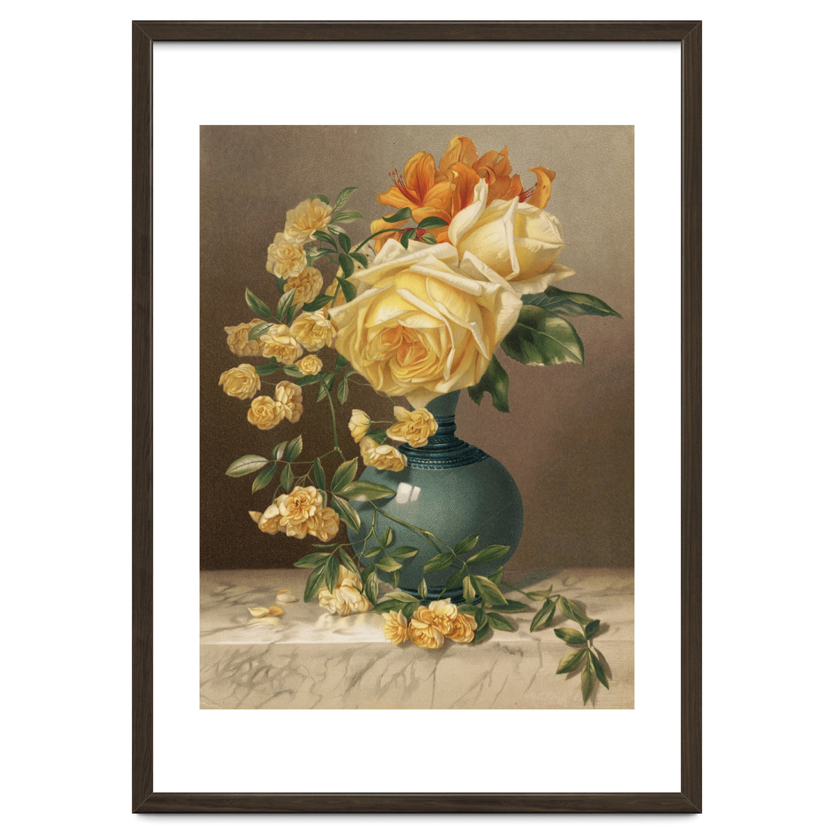 William Duffield – Marchal Niel Roses (1883) Botanical Floral Print