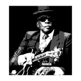 John Lee Hooker American Blues Guitarist in Grayscale (Print Only) thumbnail
