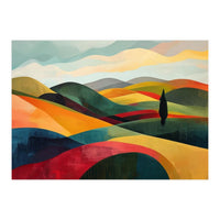 Abstract Tuscan Hills Landscape Painting (Print Only)