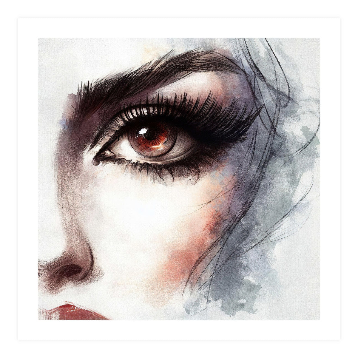 Amber Eye Portrait Fragment (Print Only)