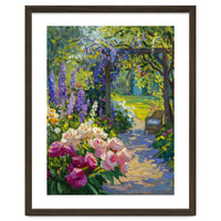 Serene Summer Garden Path Oil Painting