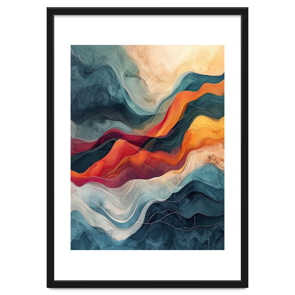 Abstract Flowing Mountain Landscape