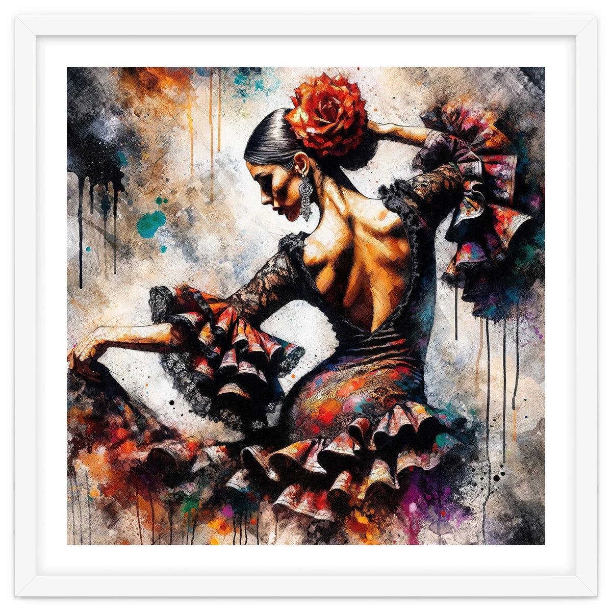 Watercolor Flamenco Dancer #4